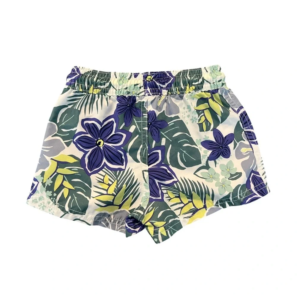 Carter's Boys Tropical Floral Swim Trunks Blue Purple Print Shorts 12M (0952)